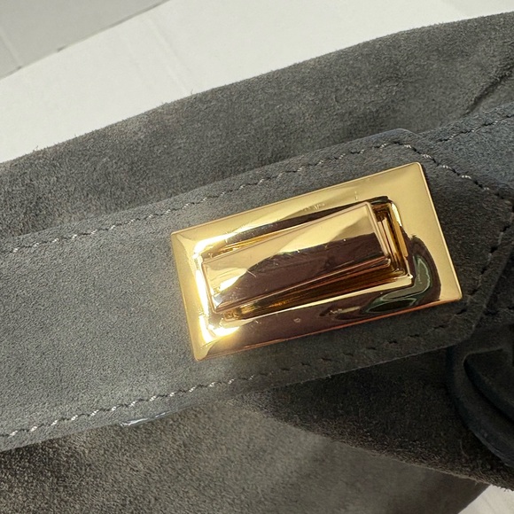 Beautiful Claudia Firenze Charcoal Gray Suede Arm, Shoulder or Crossbody Bag. - Picture 12 of 16